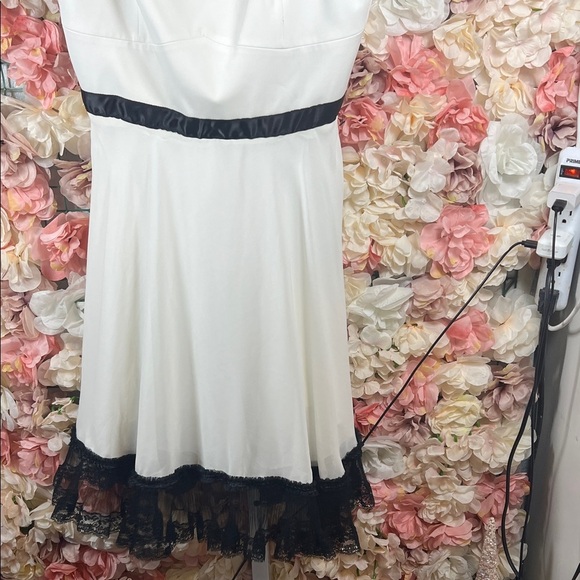 Pearl by Georgina Chapman Black and Cream Mini Dress - Picture 4 of 5